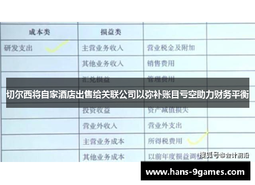 切尔西将自家酒店出售给关联公司以弥补账目亏空助力财务平衡 切尔西将自家酒店出售给关联公司以弥补账目亏空助力财务平衡